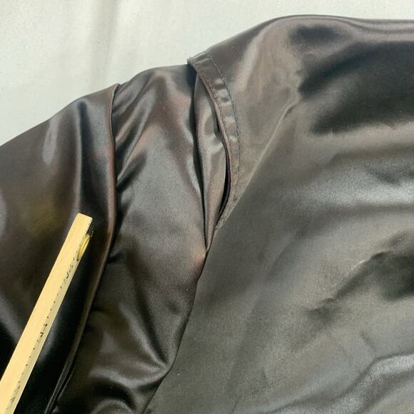 Vintage 1990s Excalibur Las Vegas Black Satin Adult Size XL Casino Bomber Jacket - Picture 5 of 10